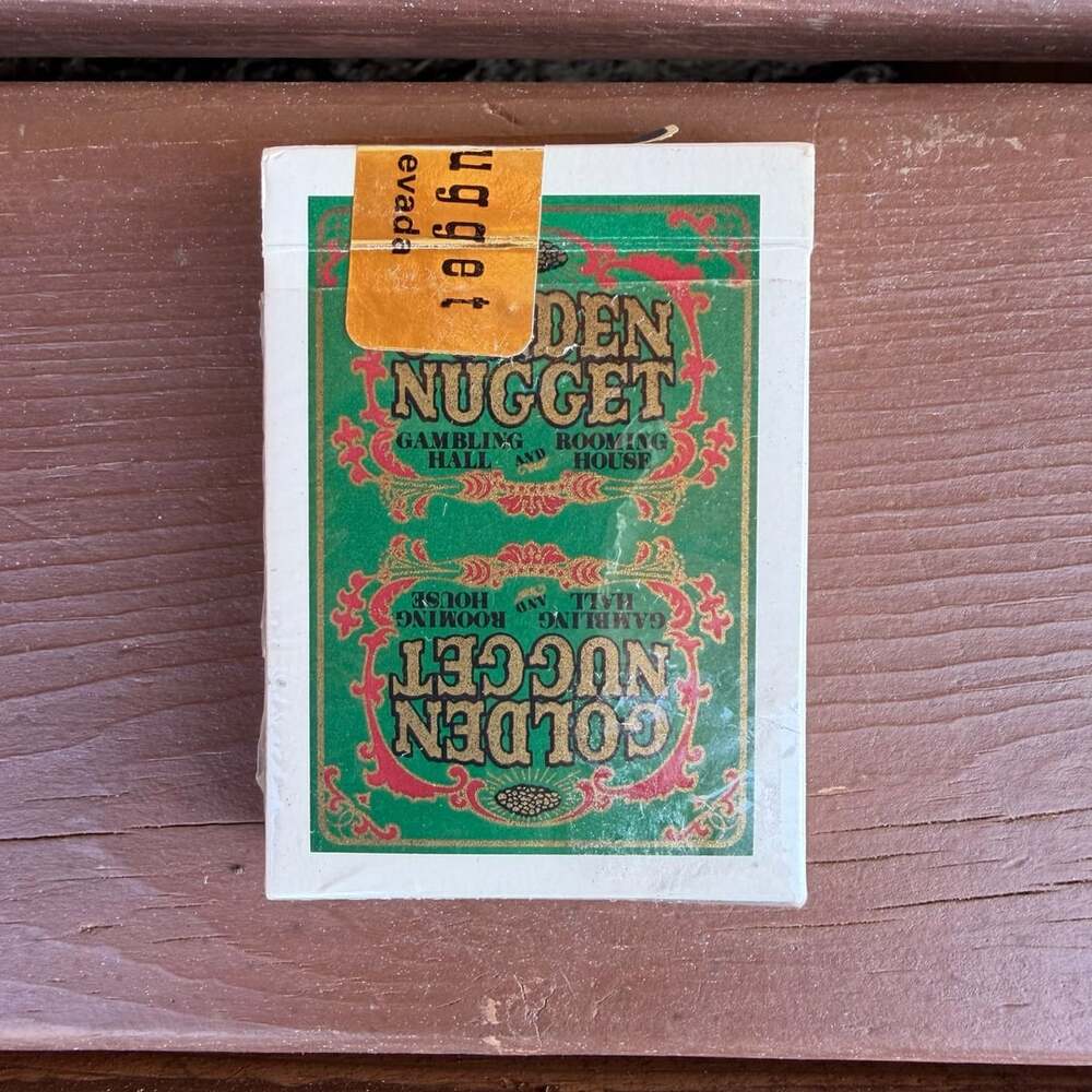 Vintage Golden Nugget Green UNCANCELLED House Playing Cards *FULL DECK + JOKERS*